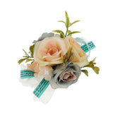 Maxbell Wedding Bride Bridesmaid Prom Party Wrist Corsage Hand Flower  Blue