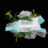 Maxbell Wedding Bride Bridesmaid Prom Party Wrist Corsage Hand Flower  Blue