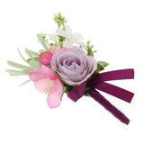 Maxbell Wedding Ceremony Silk Camellia Rose Flower Corsage Boutonniere Brooch Pin B