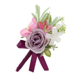 Maxbell Wedding Ceremony Silk Camellia Rose Flower Corsage Boutonniere Brooch Pin B