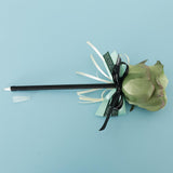 Max Silk Rose Flower Sign Pen Wedding Reception Guest Signature Pen Green