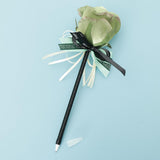 Max Silk Rose Flower Sign Pen Wedding Reception Guest Signature Pen Green