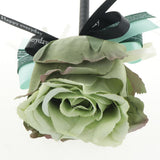 Max Silk Rose Flower Sign Pen Wedding Reception Guest Signature Pen Green