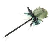 Max Silk Rose Flower Sign Pen Wedding Reception Guest Signature Pen Green