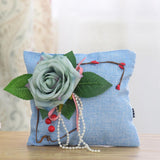 Max Square Bamboo Charcoal Bags with Silk Rose Decor Home Car Ornaments Blue