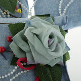 Max Square Bamboo Charcoal Bags with Silk Rose Decor Home Car Ornaments Blue