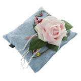 Max Square Bamboo Charcoal Bags with Silk Rose Decor Home Car Ornaments Blue