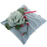 Max Square Bamboo Charcoal Bags with Silk Rose Decor Home Car Ornaments Blue