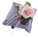 Max Square Bamboo Charcoal Bags with Silk Rose Decor Home Car Ornaments Purple