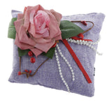 Max Square Bamboo Charcoal Bags with Silk Rose Decor Home Car Ornaments Purple
