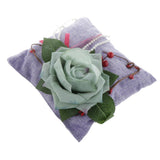 Max Square Bamboo Charcoal Bags with Silk Rose Decor Home Car Ornaments Purple