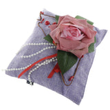 Max Square Bamboo Charcoal Bags with Silk Rose Decor Home Car Ornaments Purple
