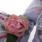 Max Square Bamboo Charcoal Bags with Silk Rose Decor Home Car Ornaments Purple
