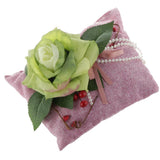 Max Square Bamboo Charcoal Bags with Silk Rose Decor Home Car Ornaments Pink