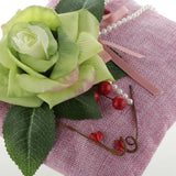 Max Square Bamboo Charcoal Bags with Silk Rose Decor Home Car Ornaments Pink