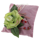 Max Square Bamboo Charcoal Bags with Silk Rose Decor Home Car Ornaments Pink