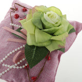 Max Square Bamboo Charcoal Bags with Silk Rose Decor Home Car Ornaments Pink