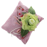 Max Square Bamboo Charcoal Bags with Silk Rose Decor Home Car Ornaments Pink