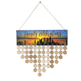 Max DIY Wooden Board Reminder Calendar with 50pcs Round Disc Family Celebrations