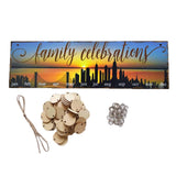 Max DIY Wooden Board Reminder Calendar with 50pcs Round Disc Family Celebrations