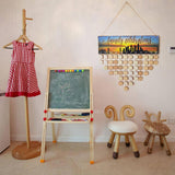 Max DIY Wooden Board Reminder Calendar with 50pcs Round Disc Family Celebrations