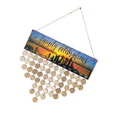 Max DIY Wooden Board Reminder Calendar with 50pcs Round Disc Family Celebrations