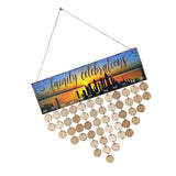 Max DIY Wooden Board Reminder Calendar with 50pcs Round Disc Family Celebrations