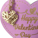 Max Wedding Happy Valentine's Day Decor Wooden Hanging Gift Plaque Heart Sign