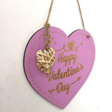Max Wedding Happy Valentine's Day Decor Wooden Hanging Gift Plaque Heart Sign