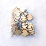 Max 50 Pieces Wooden Birthday Board Tags Circles Tree
