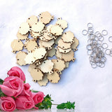 Max 50 Pieces Wooden Birthday Board Tags Circles Tree