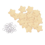 Max 50 Pieces Wooden Birthday Board Tags Circles Star
