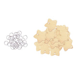 Max 50 Pieces Wooden Birthday Board Tags Circles Star