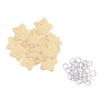 Max 50 Pieces Wooden Birthday Board Tags Circles Star