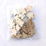 Max 50 Pieces Wooden Birthday Board Tags Circles Star