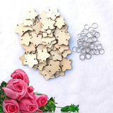 Max 50 Pieces Wooden Birthday Board Tags Circles Star