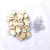 Max 50 Pieces Wooden Birthday Board Tags Circles Star