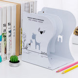 Max Delicate Deer Hollow Out Heavy Duty Metal Bookend Holder Stand Rack White