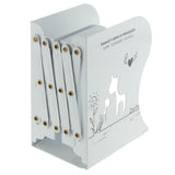 Max Delicate Deer Hollow Out Heavy Duty Metal Bookend Holder Stand Rack White