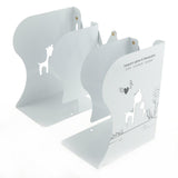 Max Delicate Deer Hollow Out Heavy Duty Metal Bookend Holder Stand Rack White