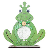 Maxbell Happy Easter Wooden Little Frogs Easter Holiday Table Decoration Green