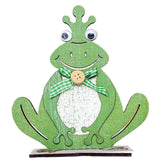 Maxbell Happy Easter Wooden Little Frogs Easter Holiday Table Decoration Green