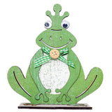 Maxbell Happy Easter Wooden Little Frogs Easter Holiday Table Decoration Green