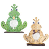 Maxbell Happy Easter Wooden Little Frogs Easter Holiday Table Decoration Green