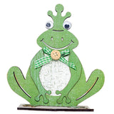 Maxbell Happy Easter Wooden Little Frogs Easter Holiday Table Decoration Green