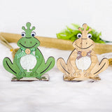 Maxbell Happy Easter Wooden Little Frogs Easter Holiday Table Decoration Natural