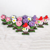 Lovely Mushroom Freestanding Wooden Sign Spring Easter Party Ornament Purple