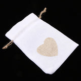 10pcs Burlap Jute Drawstring Pouch Gift Bags Sack Wedding Party Favors White