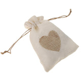 10pcs Burlap Jute Drawstring Pouch Gift Bags Sack Wedding Party Favors Beige