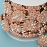 Max Flower Pearl Rhinestone Chain Sew On Trims Wedding Dress Decor Coffee